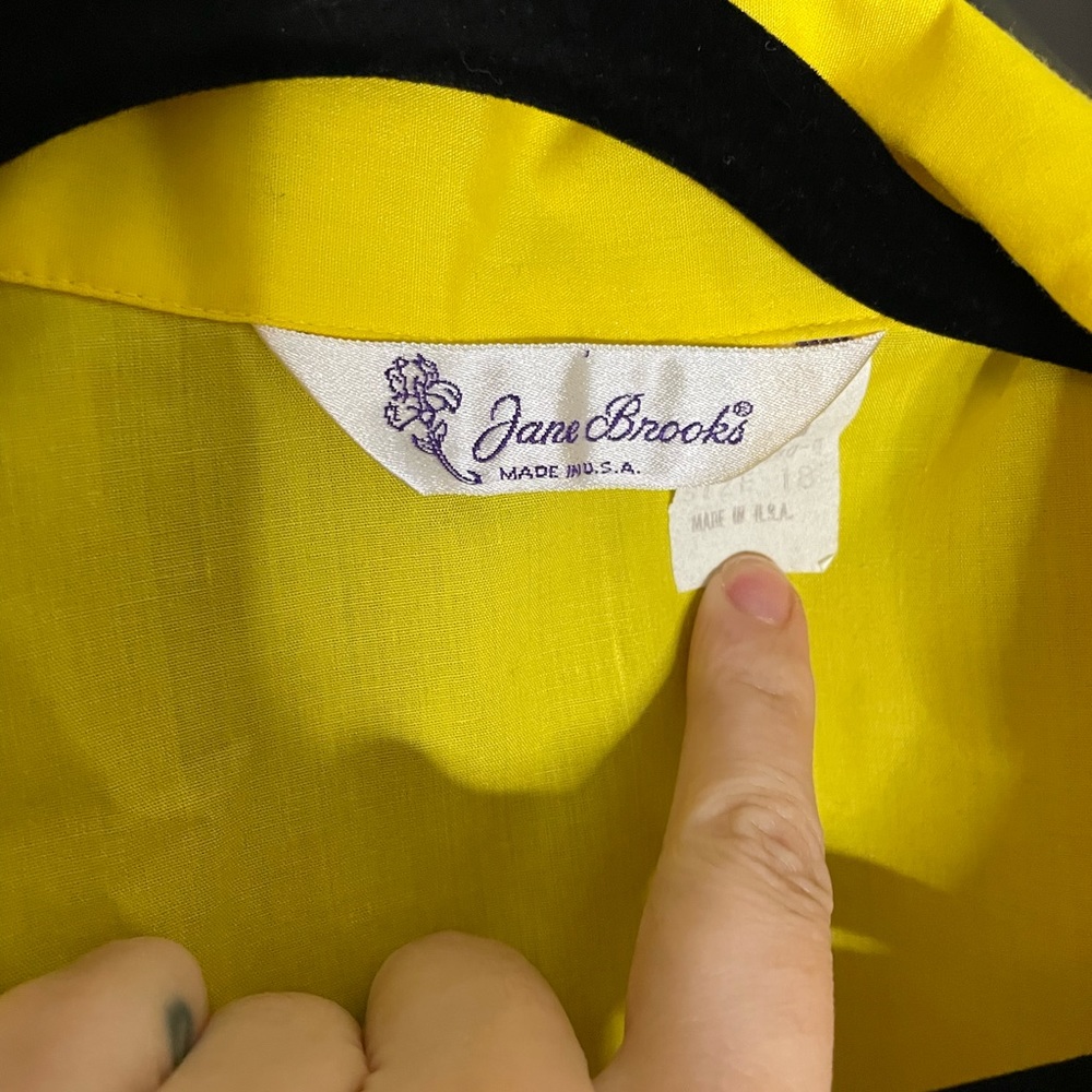 Womens Vintage Yellow Blouse, Button Down, No Stains, Great Condition